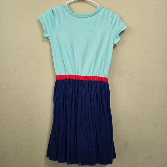 HANNA ANDEAndersson 150 Aqua Blue Tulle Skirt Dress Girls Size 12 Red Bow - Picture 6 of 11